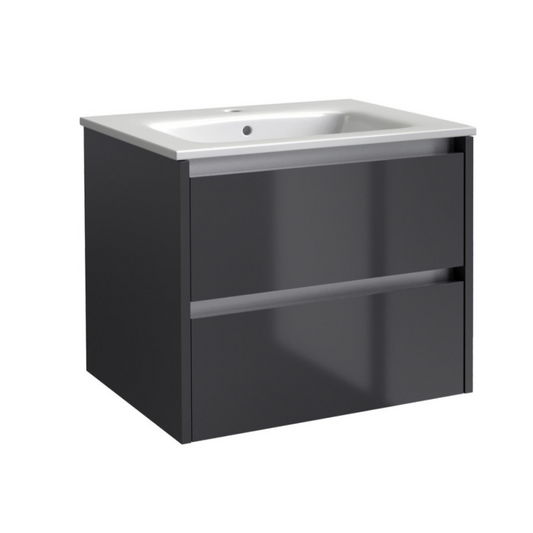 Kartell City 800x460mm Wall Mounted Unit Storm Grey Gloss | Woodford Bathrooms