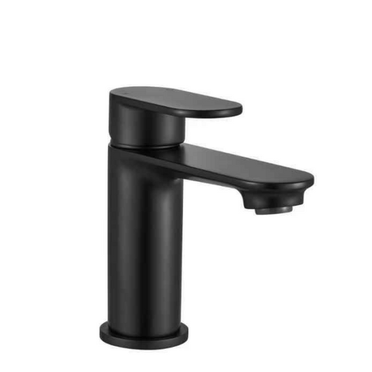 FlowLine Mono Basin Mixer 35mm Inc Waste - Matte Black | Woodford Bathrooms