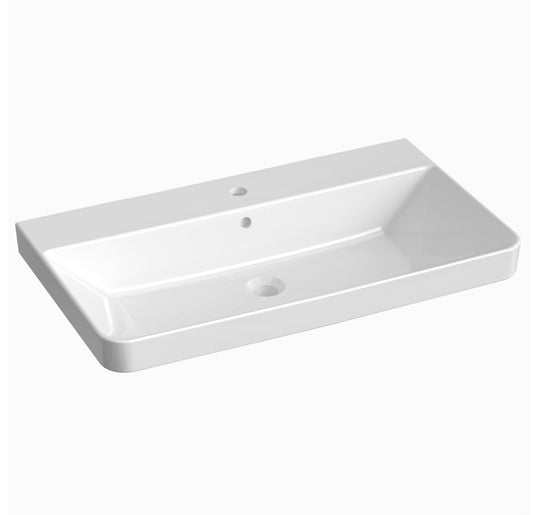 The Tunbridge Wells Brassware Co Ceramic 1TH Basin 805mm x 460mm for Speldhurst Unit - White 165.TW80C