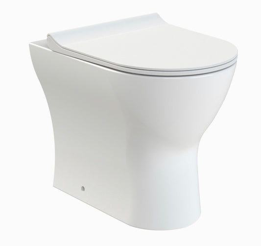 nuie Freya Round Back to Wall Toilet Pan With Seat NCG306