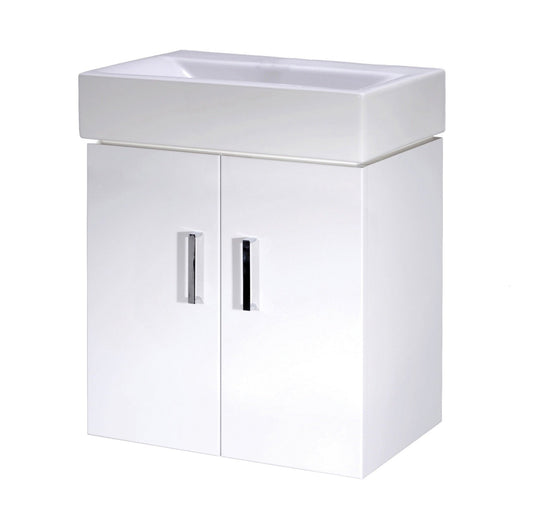 Mayford 450mm Gloss White 2 Door Wall Hung Vanity Unit VTWW450