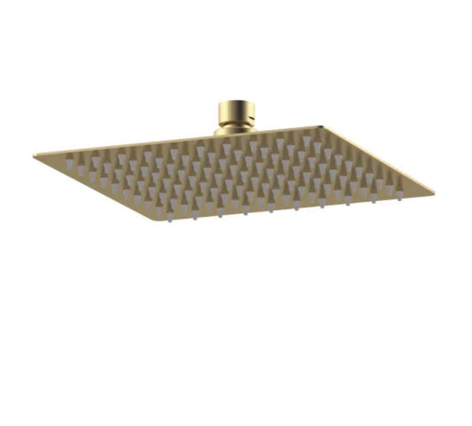Brushed Brass Square Fixed Shower Head