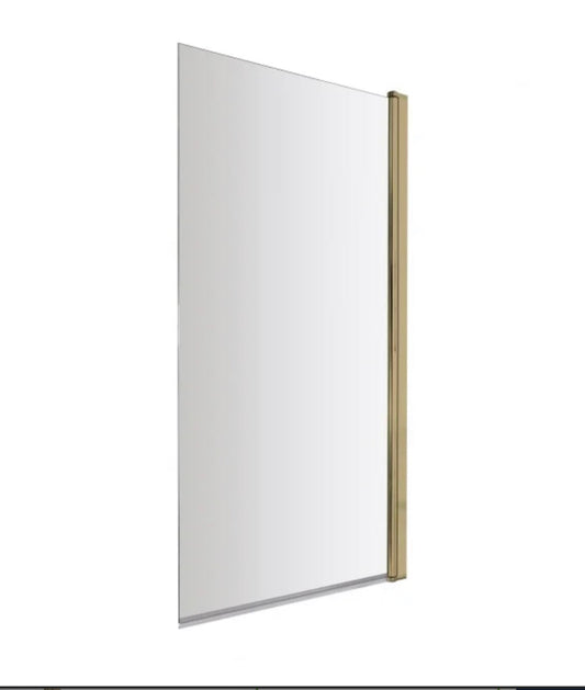 Bath Shower Screen Square Edge - Brushed Brass