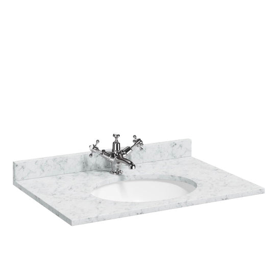 Burlington Minerva 750mm Worktop & Vanity Bowl - Carrara White BC75