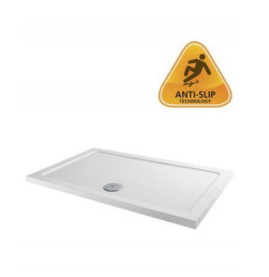 MX Stone Resin Shower Tray Anti Slip - Rectangle 1300mm x 800mm - White ASSS4