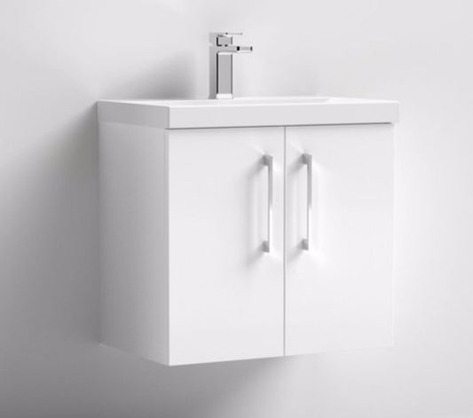 Nuie Arno 600mm Wall Hung 2-Door Vanity & Basin ARN123A