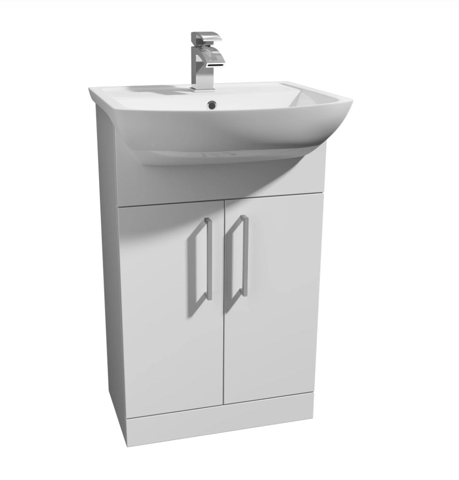 Pure Semi Recessed 1TH Basin 550mm POT268PU