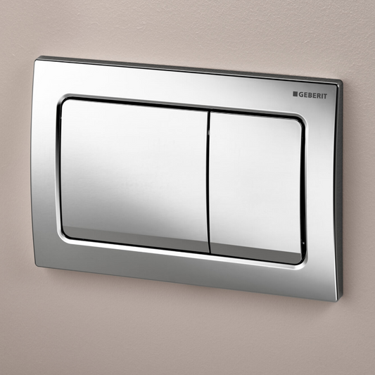 Geberit Alpha01 Square Dual Flush Plate Gloss Chrome | Woodford Bathrooms
