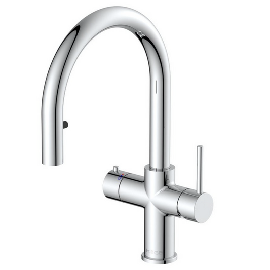 KoGE 4-in-1 Swan Pull Out Spout Hot Water Tap Chrome | Woodford Bathrooms