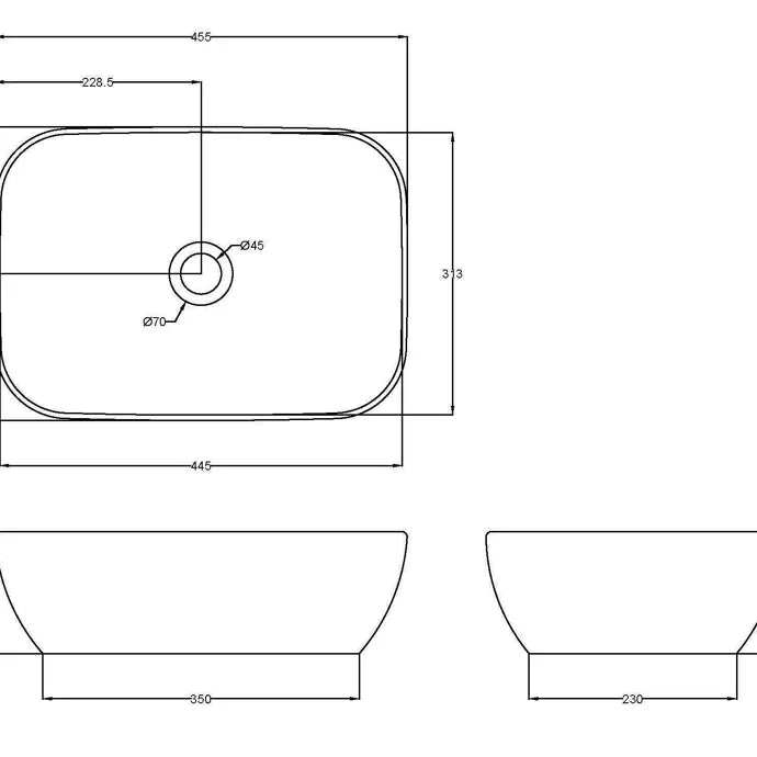 Nuie Vessel 455mm x 325mm
x 135mm