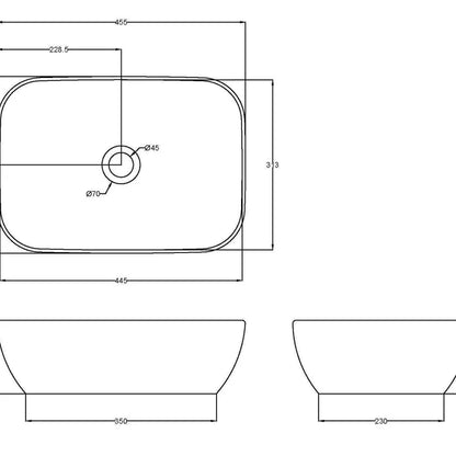 Nuie Vessel 455mm x 325mm
x 135mm