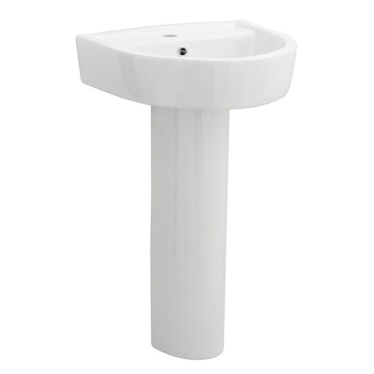 Nuie Provost 1 Tap Hole 420mm Ceramic Basin & Pedestal