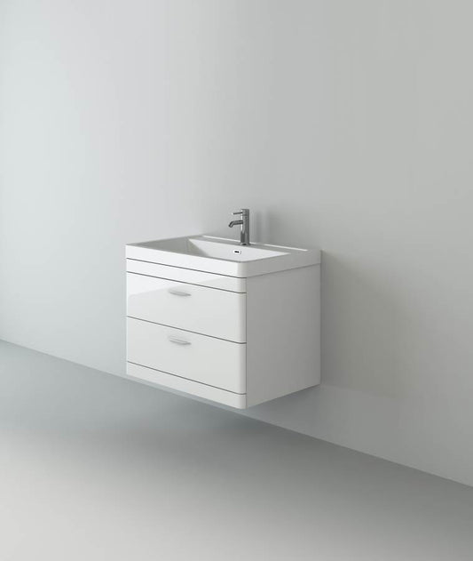 Apollo 700mm Wall Hung Unit
& Basin - Gloss White