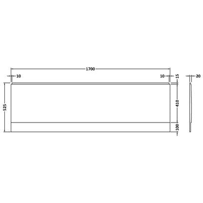 Nuie Straight Bath Front
Acrylic Panel 1700x510x25mm