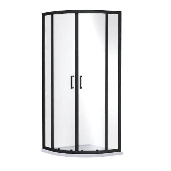 Nuie Rene Matt Black 900mm x 1900mm Double Door Quadrant Shower Enclosure