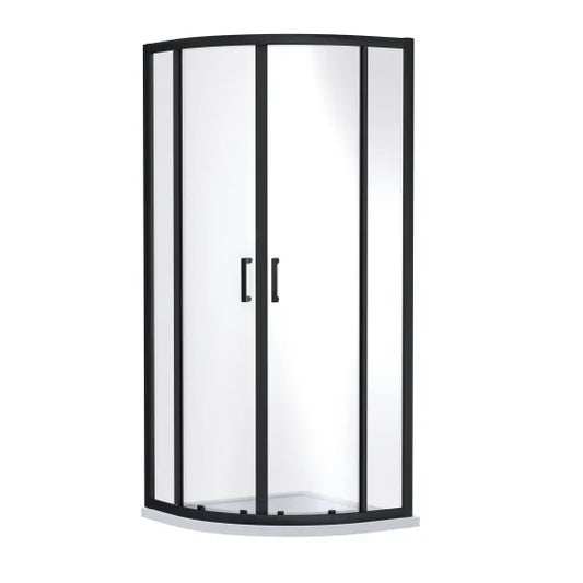 Nuie Rene Matt Black 900mm x 1900mm Double Door Quadrant Shower Enclosure