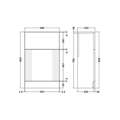 Nuie Deco 500mm Floor
Standing WC Unit satin