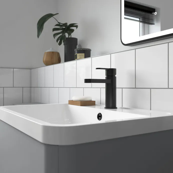 Nuie Choice Kalk Mono Basin Mixer With Waste - Matt Black