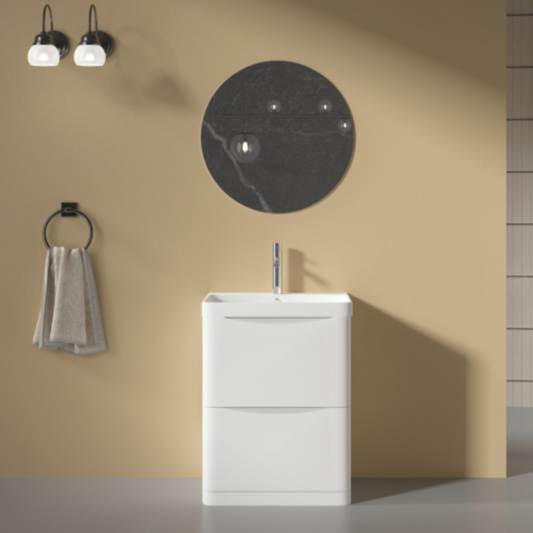 ISLA White (500mm): Floor Standing Vanity Unit c/w Basin | Woodford Bathrooms