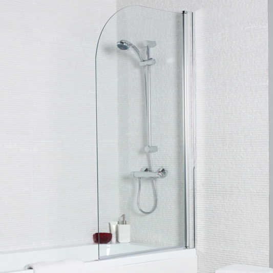 Kartell Koncept Straight Bath Screen Radius Edge 1400 X 780 | Woodford Bathrooms