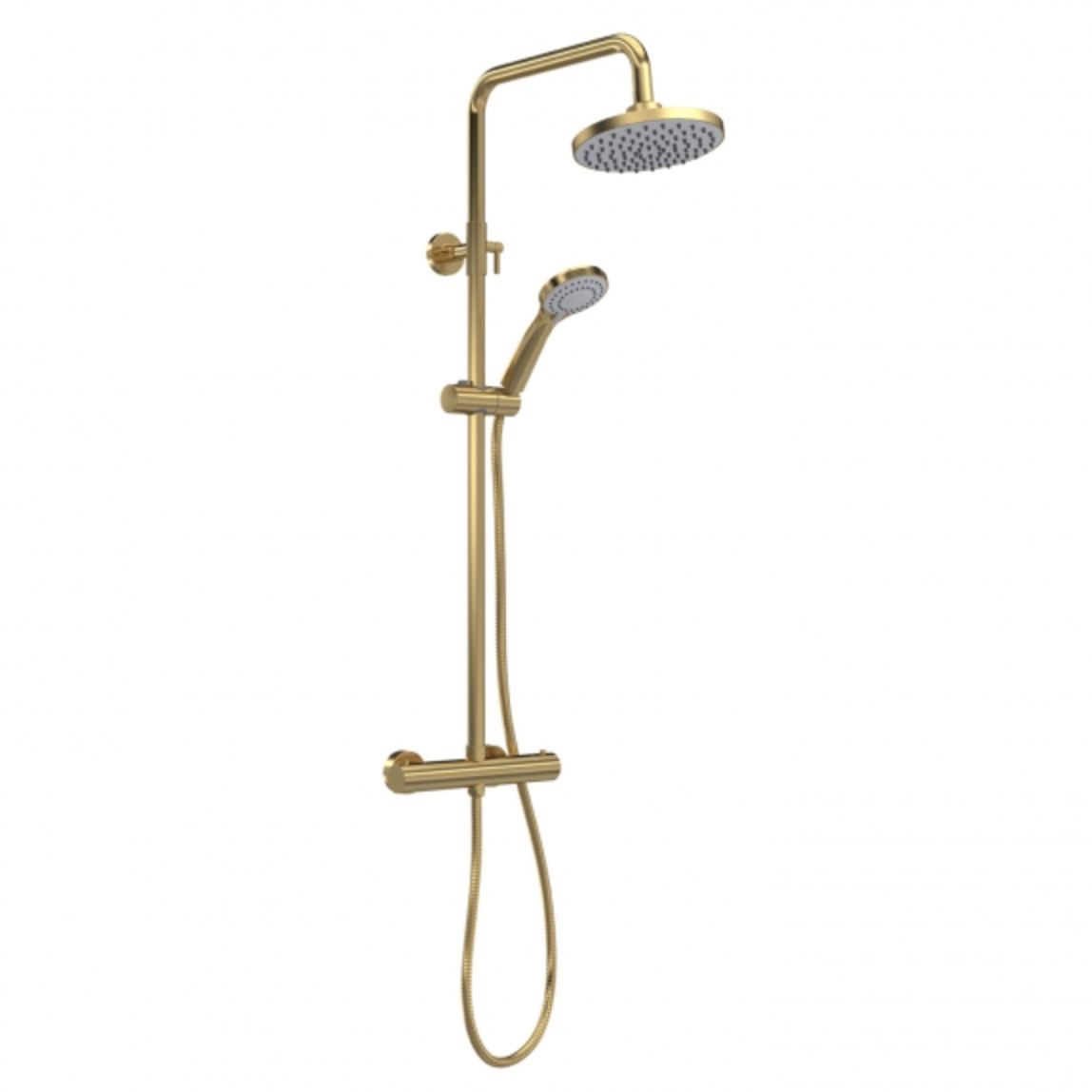 Pluto Round Thermostatic Shower Valve & Rail Kit -Brass | Woodford Bathrooms