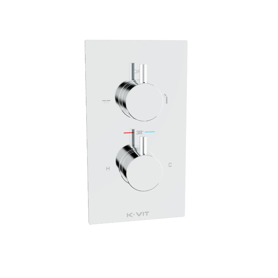 Plan concealed Thermostatic Shower Valve+Diverter | Woodford Bathrooms