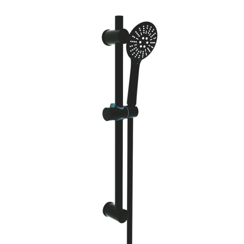 Kartell Nero Round Slide Rail Kit - Matt Black | Woodford Bathrooms