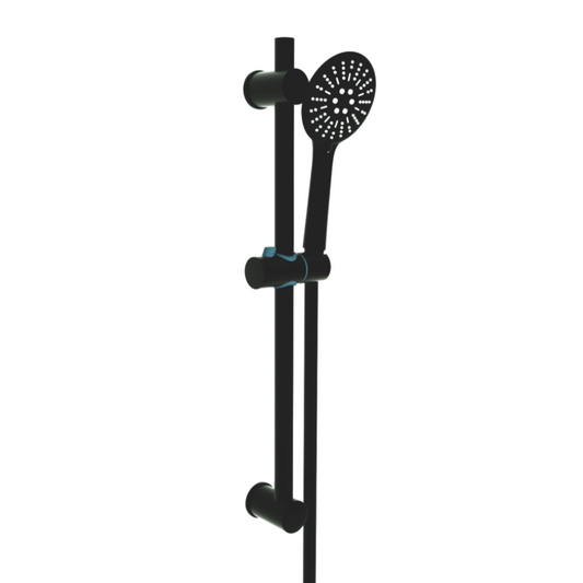 Kartell Nero Round Slide Rail Kit - Matt Black | Woodford Bathrooms