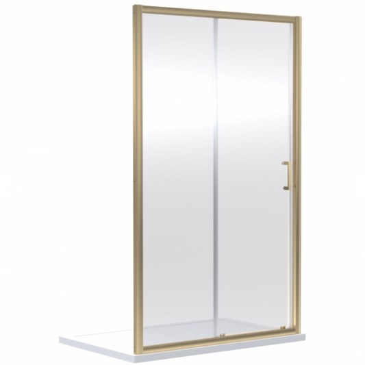 Sliding Door - 1100mm - 6mm - Brushed Brass | Woodford Bathrooms