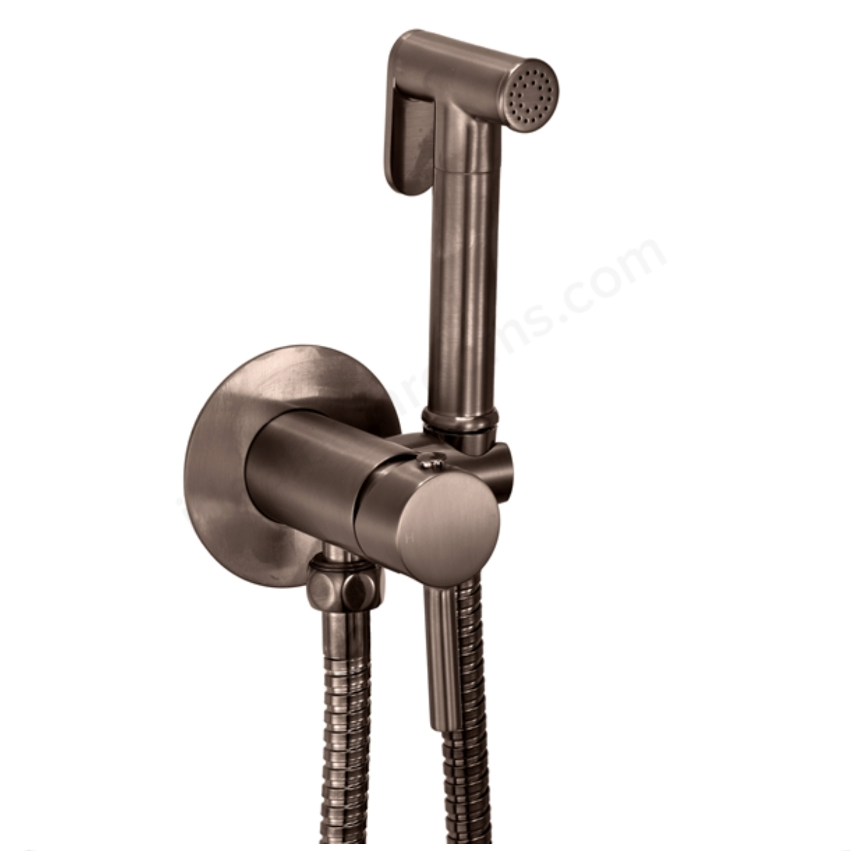 Scudo Douche Handset, Flexi and Holder Brushed Bronze | Woodford Bathrooms