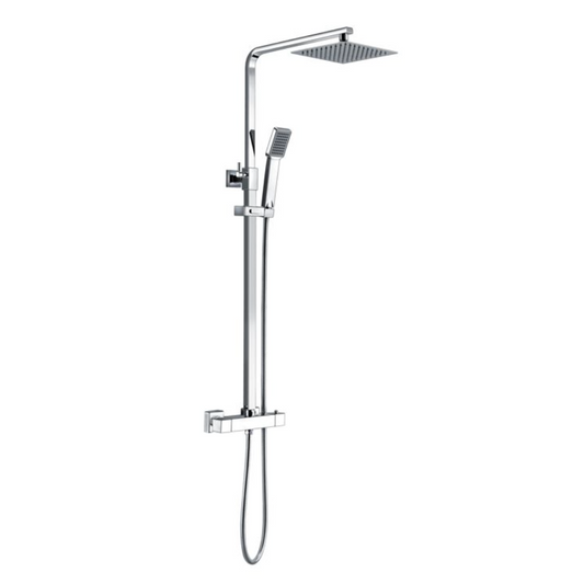 Square Thermostatic Bar Mixer w/Riser Kit - Chrome | Woodford Bathrooms