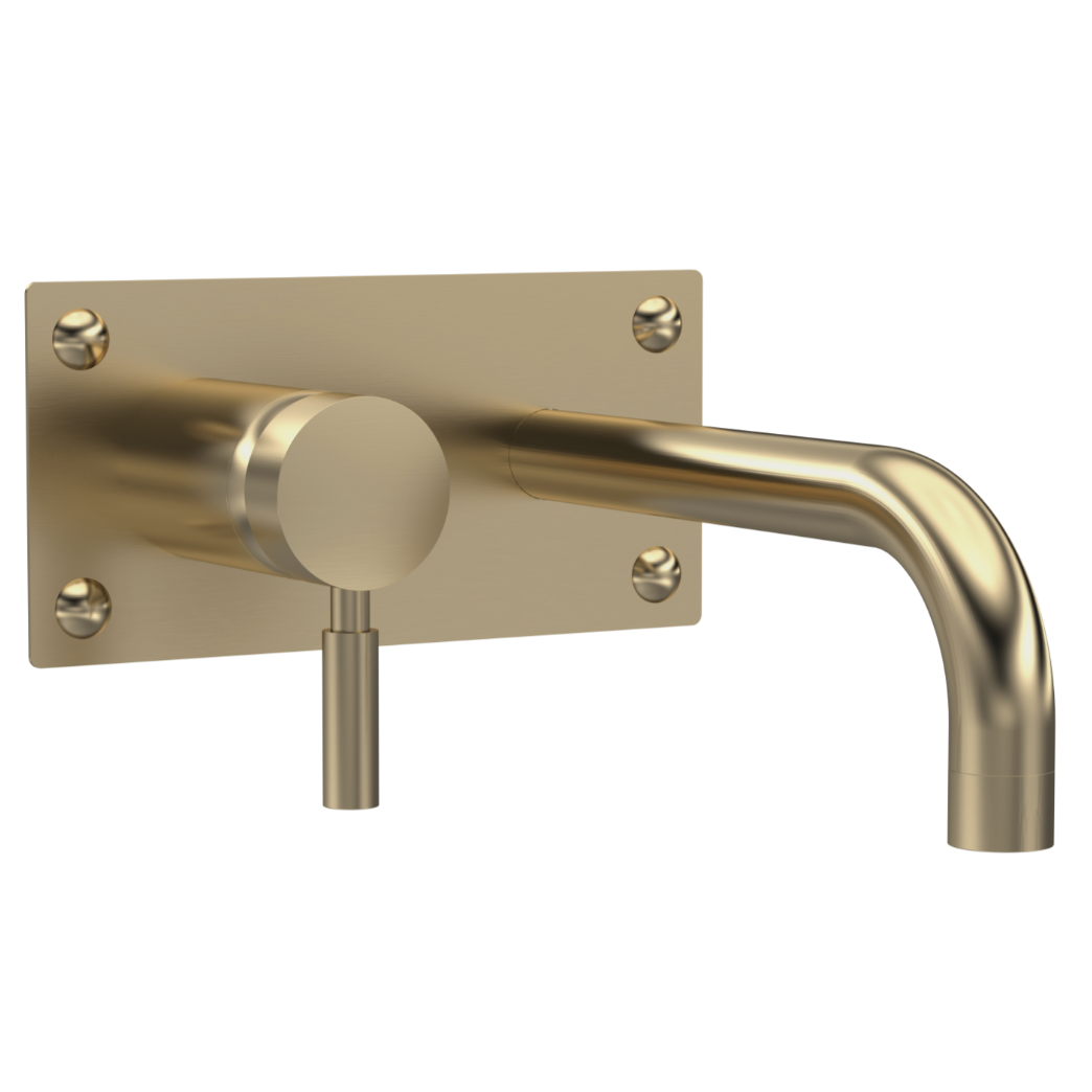 Tec Single Lever Wall Mounted Basin Bath Filler Brushed Bras | Woodford Bathrooms