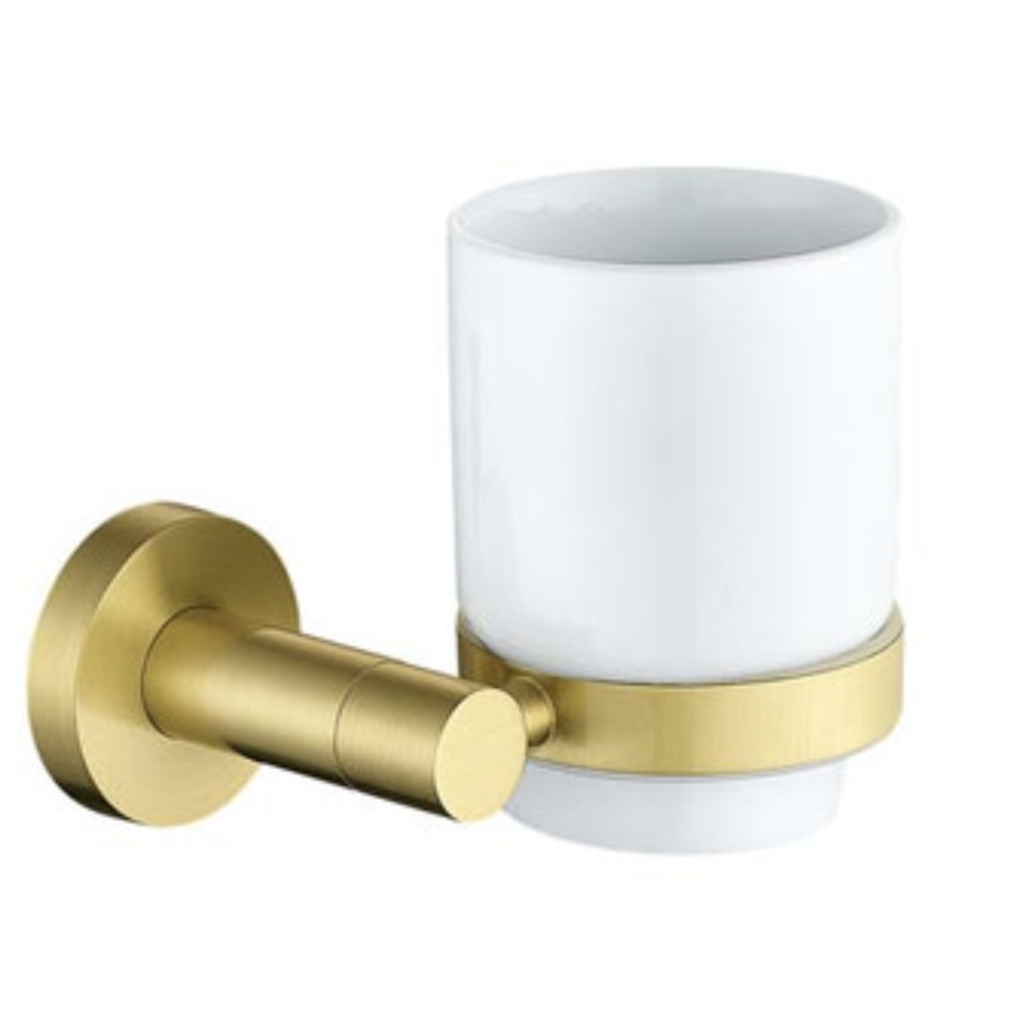 The White Space Tumbler and Holder - Brushed Brass | Woodford Bathrooms