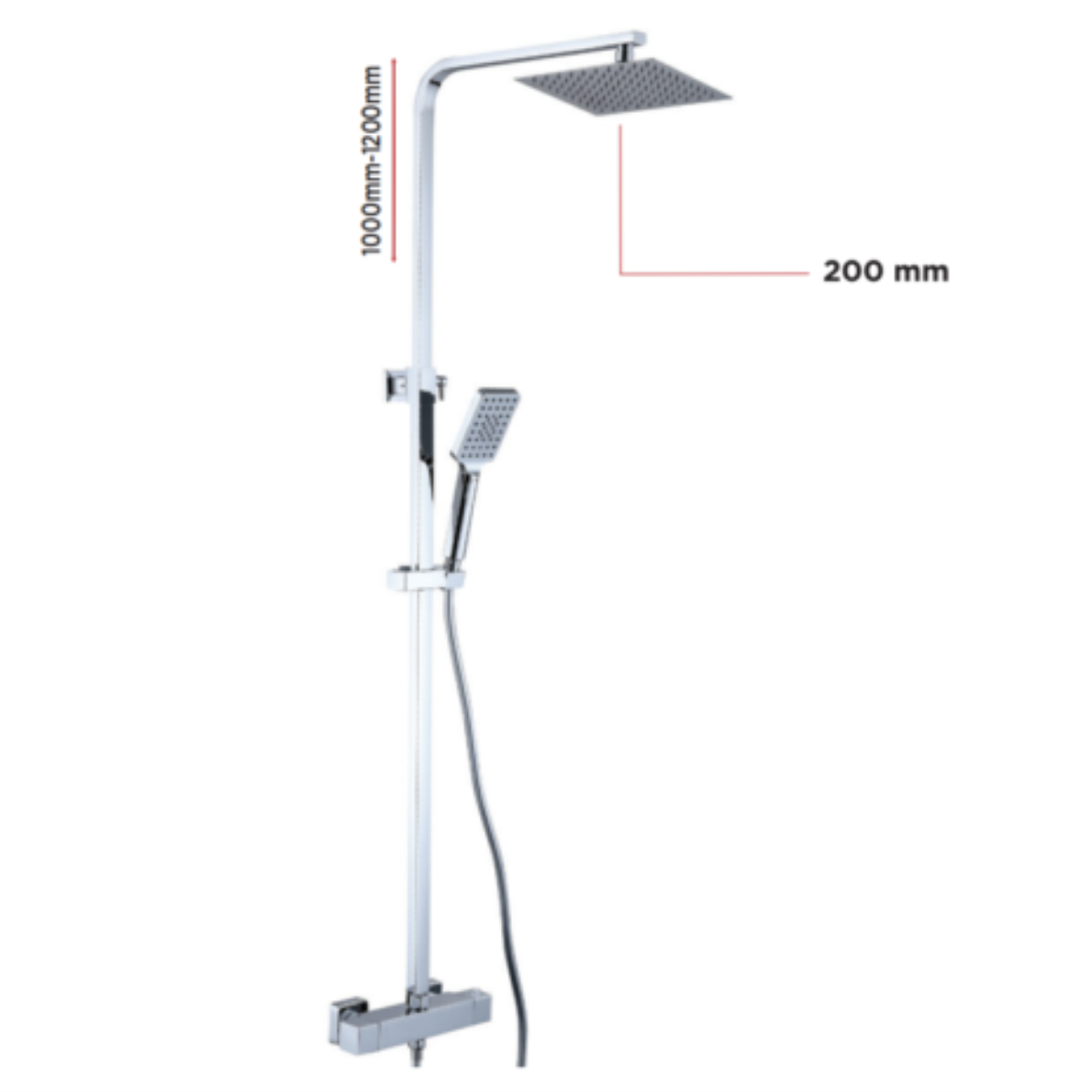 VOSS (200mm) Exposed Thermostatic Shower Valve Kit | Woodford Bathrooms