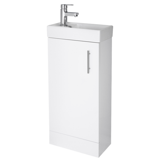 Floor Standing Compact Vanity Unit with Basin - 400mm | Woodford Bathrooms