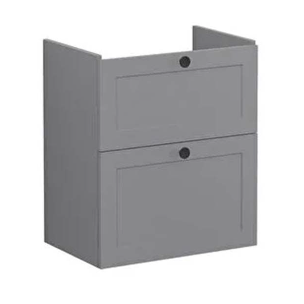 Vitra Root Classic 60cm Sink Unit, Two Drawers - Matt Grey | Woodford Bathrooms