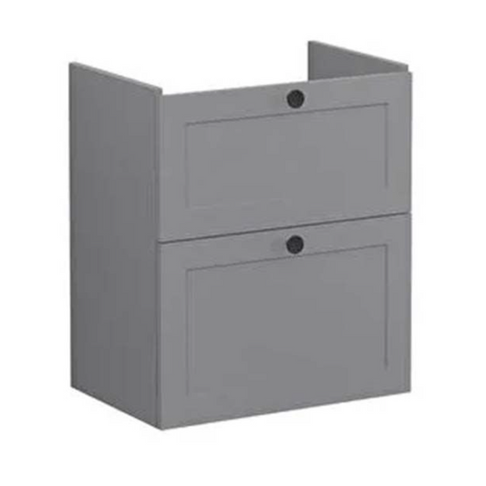 Vitra Root Classic 60cm Sink Unit, Two Drawers - Matt Grey | Woodford Bathrooms