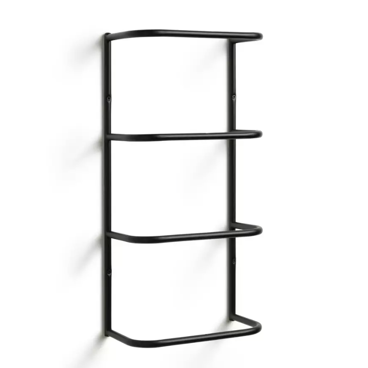 Wall Mountable Towel Holder - Matt Black | Woodford Bathrooms