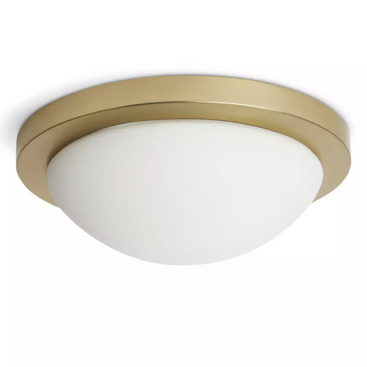 Bathroom Flush to Ceiling Light - Brass | Woodford Bathrooms