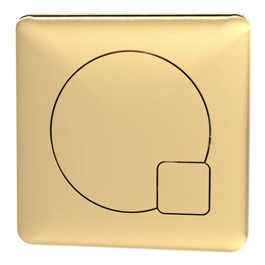 Ceramics Square Dual Flush Brushed Brass Push Button | Woodford Bathrooms