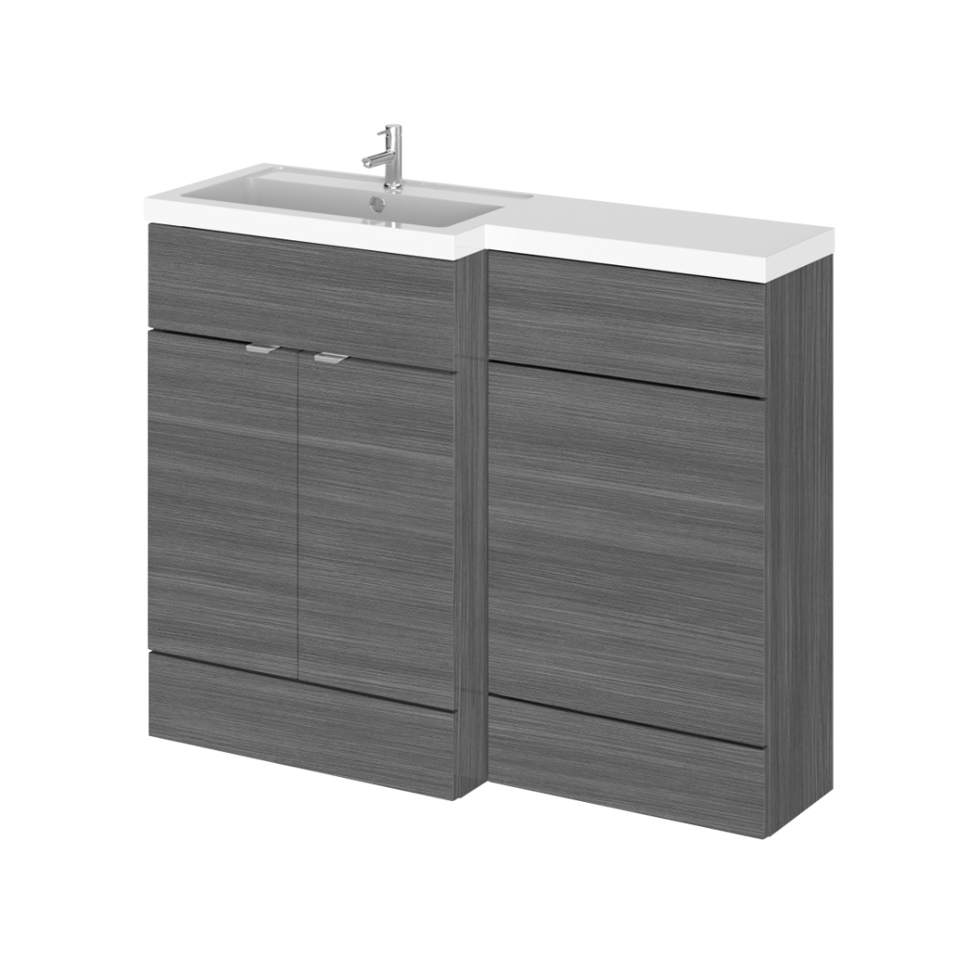Fusion Floor Standing 2 Door Vanity Basin & WC Left Hand | Woodford Bathrooms