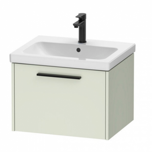 Duravit D-Code 600mm 1 Drawer Wall Hung Unit - Pale Green | Woodford Bathrooms