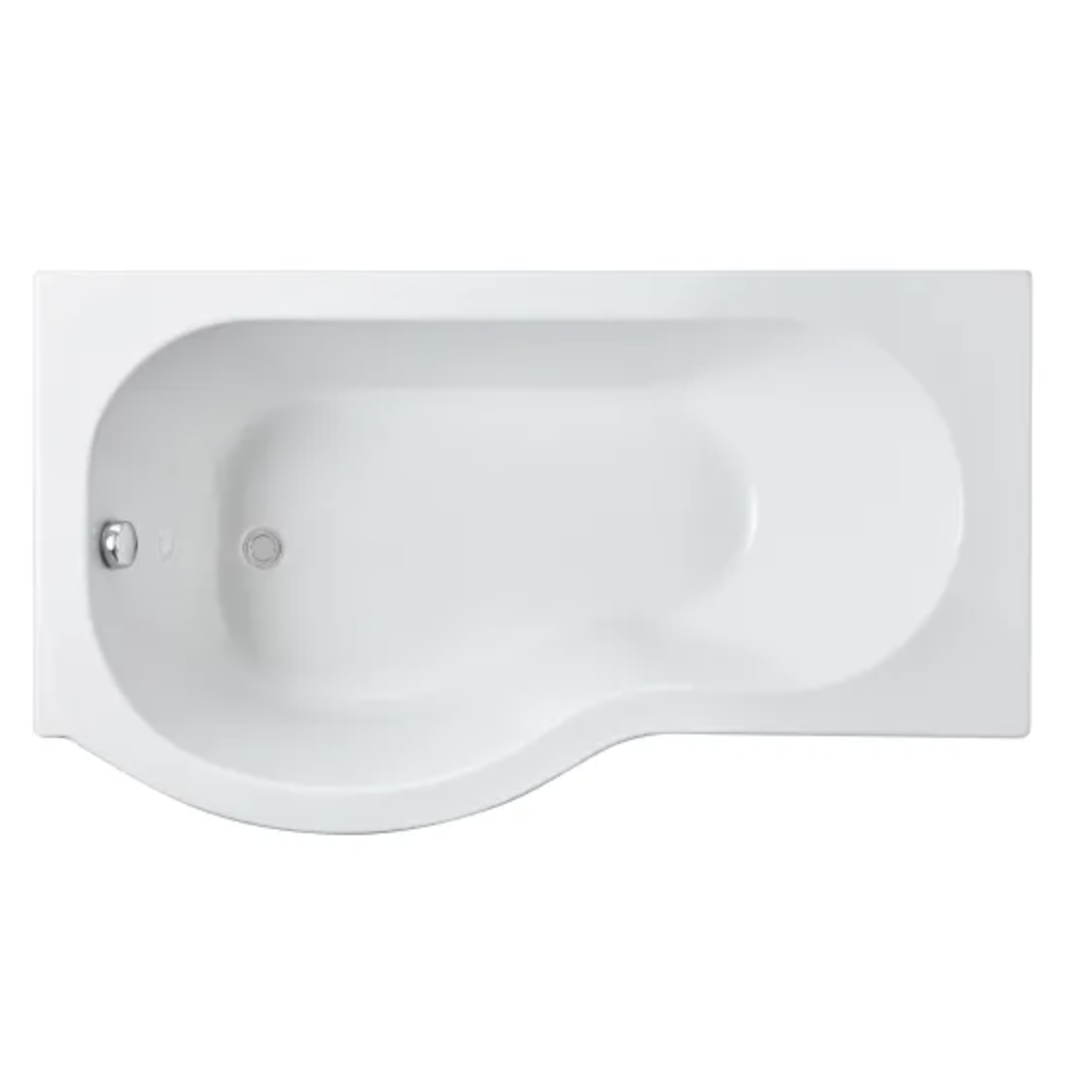 Nuie 1500mm x 850mm Left Hand P-Shaped Shower Bath With Legs | Woodford Bathrooms