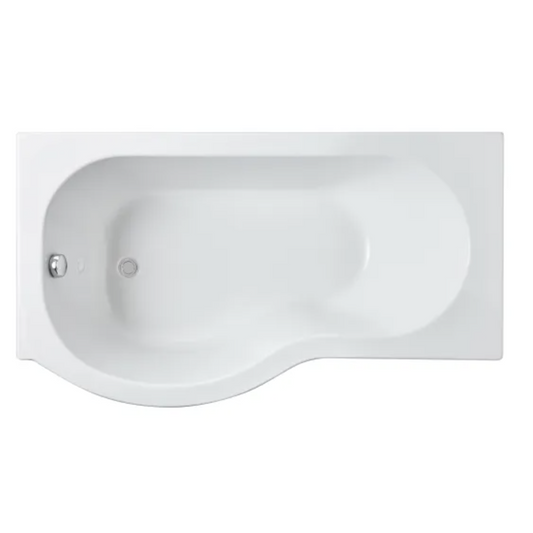 Nuie 1500mm x 850mm Left Hand P-Shaped Shower Bath With Legs | Woodford Bathrooms