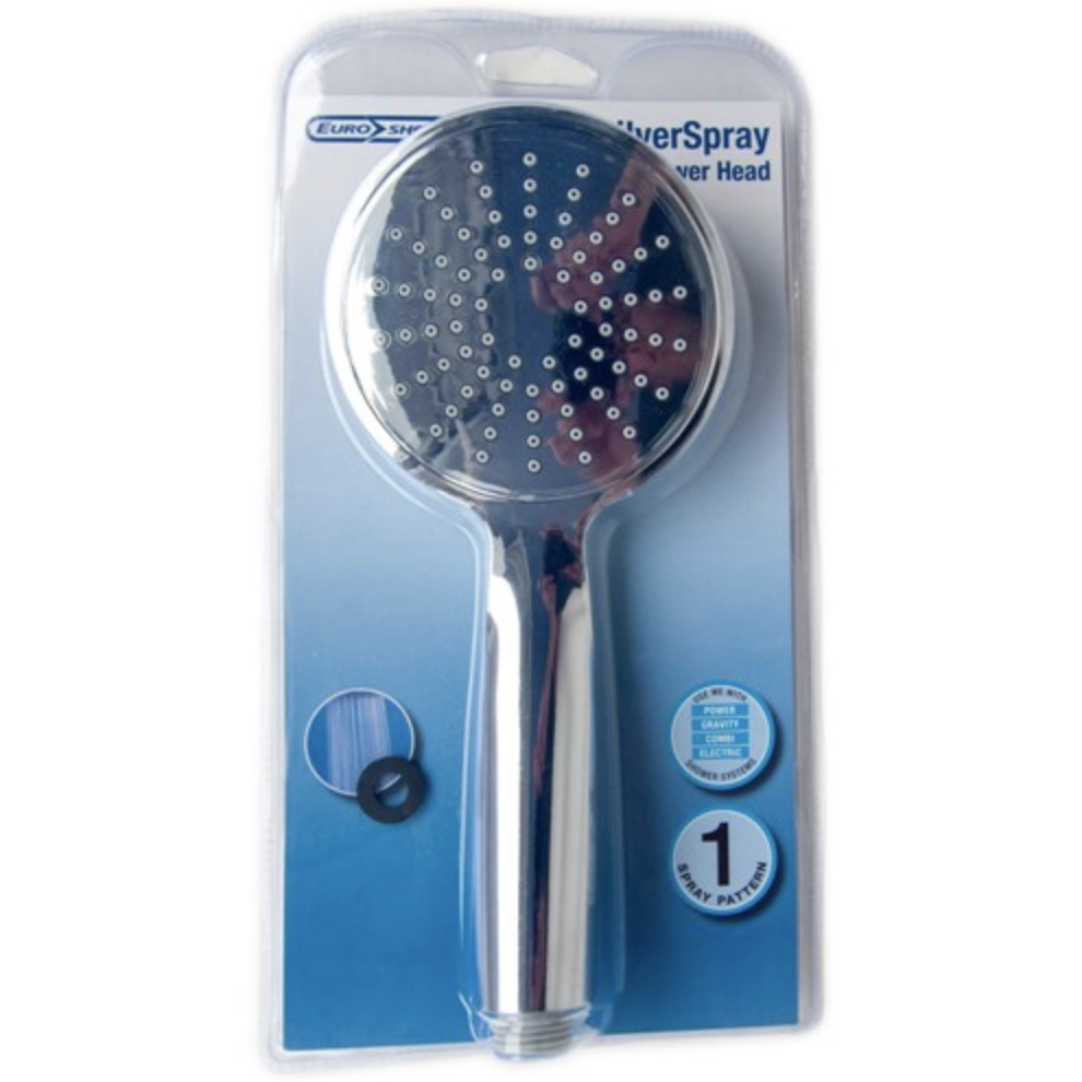 Euroshowers Silver Spray Single Function Shower Head | Woodford Bathrooms