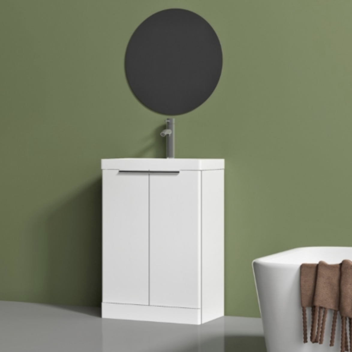 Valencia Gloss White Floor Standing Vanity With Basin | Woodford Bathrooms